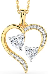 Diamond Platinum & Yellow Gold Heart Necklace
