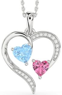 Diamond Silver Heart Necklace