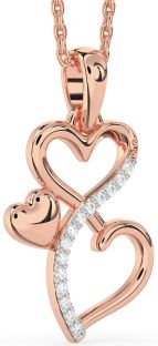 Diamond Rose Gold Infinity Heart Necklace