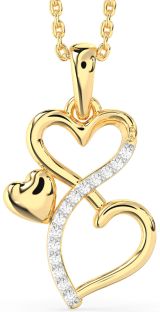 Diamond Gold Silver Infinity Heart Necklace