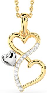 Diamond Gold Silver Infinity Heart Necklace