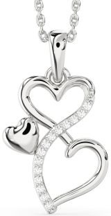 Diamond Platinum Infinity Heart Necklace
