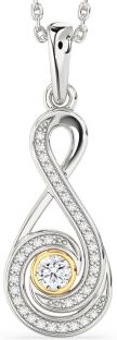 Diamond Silver & 10K gold Infinity Necklace