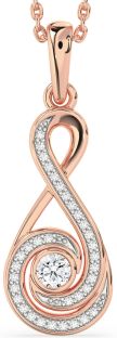 Diamond Rose Gold Silver Infinity Necklace