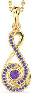Amethyst & Tanzanite Gold Silver Infinity Necklace