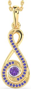 Amethyst & Tanzanite Gold Silver Infinity Necklace