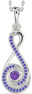 Amethyst & Tanzanite Platinum Infinity Necklace