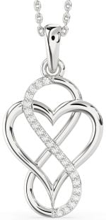 Diamond Platinum Heart Infinity Necklace