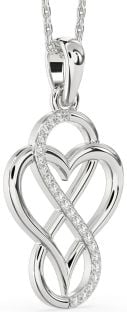 Diamond White Gold Heart Infinity Necklace
