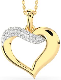 Large Diamond Gold Heart Necklace