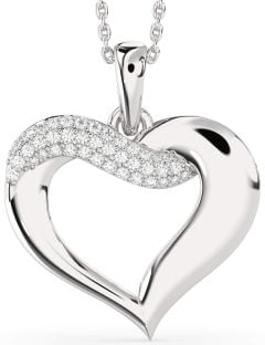 Large Diamond Platinum Heart Necklace