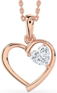 Diamond Rose Gold Heart Necklace