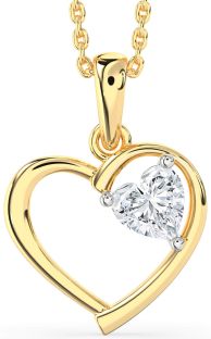 Diamond Platinum & Yellow Gold Heart Necklace