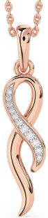 Diamond Rose Gold Silver Infinity Necklace