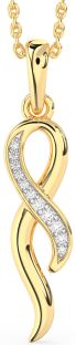 Diamond Gold Silver Infinity Necklace