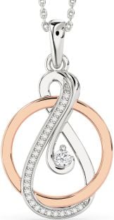 Diamond White Rose Gold Infinity Circle Necklace