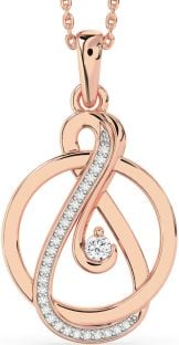 Diamond Rose Gold Infinity Circle Necklace