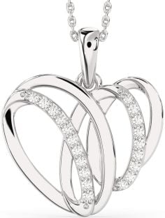 Large Diamond Platinum Heart Necklace