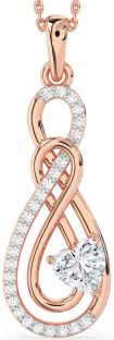Large Diamond Rose Gold Infinity Necklace