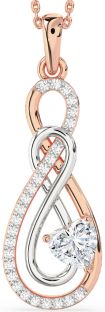Large Diamond White Rose Gold Infinity Necklace