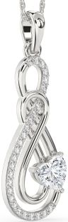 Large Diamond White Gold Infinity Necklace