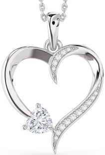 Diamond White Gold Heart Necklace