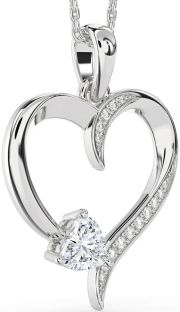 Diamond Platinum Heart Necklace