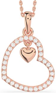 Diamond Rose Gold Heart Necklace