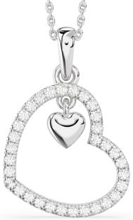 Diamond Platinum Heart Necklace