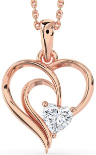 Diamond Rose Gold Heart Necklace