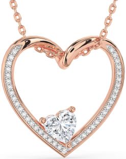Diamond Rose Gold Heart Necklace