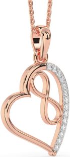 Diamond Rose Gold Heart Infinity Necklace