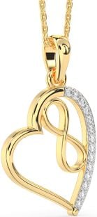 Diamond Gold Heart Infinity Necklace
