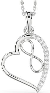 Diamond Platinum Heart Infinity Necklace