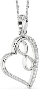Diamond Platinum Heart Infinity Necklace