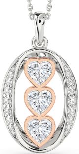 Diamond Platinum & Rose Gold Heart Necklace