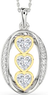 Diamond Platinum & Yellow Gold Heart Necklace