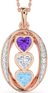 Diamond Rose Gold Heart Mother's Necklace