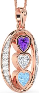 Diamond Rose Gold Heart Mother's Necklace