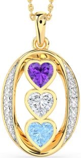 Diamond Gold Heart Mother's Necklace