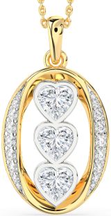 Diamond Platinum & Yellow Gold Heart Necklace