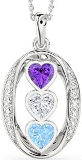 Diamond Platinum Heart Mother's Necklace