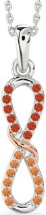 Fire Opal & Citrine Silver & 10K Rose Gold Infinity Necklace
