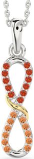 Fire Opal & Citrine Silver & 10K gold Infinity Necklace