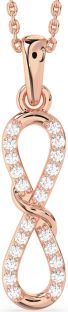 Diamond Rose Gold Silver Infinity Necklace