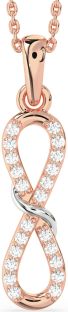 Diamond Rose Gold Silver Infinity Necklace