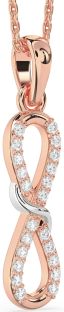 Diamond Platinum & Rose Gold Infinity Necklace