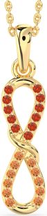 Fire Opal & Citrine Gold Silver Infinity Necklace