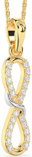 Diamond White Yellow Gold Infinity Necklace