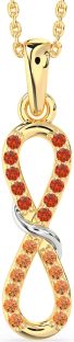 Fire Opal & Citrine Gold Silver Infinity Necklace